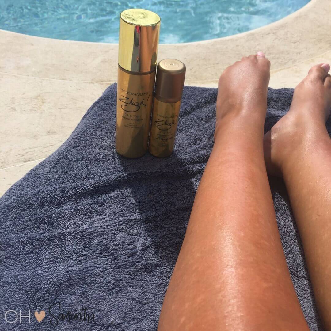 I get obsessive about my tanning routine so adding Zhuzh Tan Accelerator to the products I use was a great choice to help accelerate my tan
